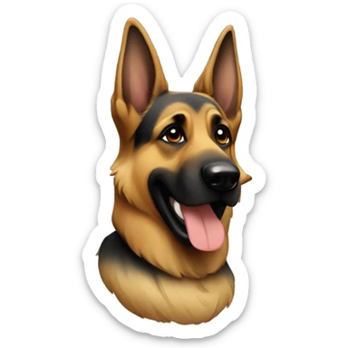 German shepherd dog with smoke  sticker