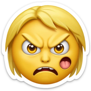 angry face emoji which is also rolling it's eyes sticker