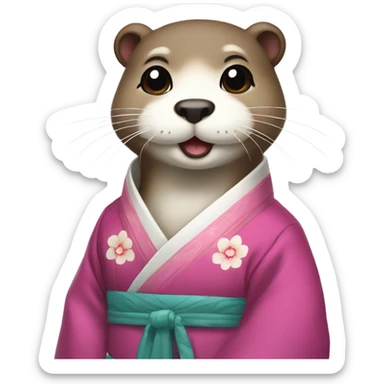 An Korean hanbok otter sticker