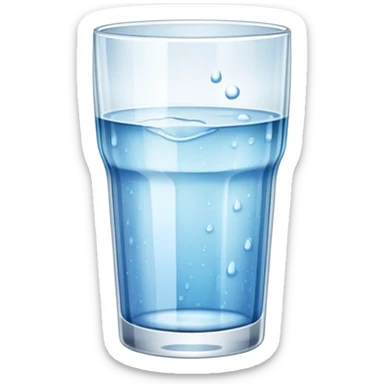 drinking glass with water sticker