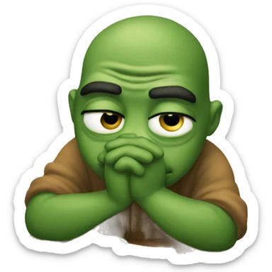 pepe praying and hoping for something sticker