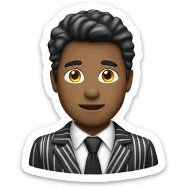 white male with stripe suit sticker