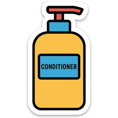 A bottle of conditioner sticker