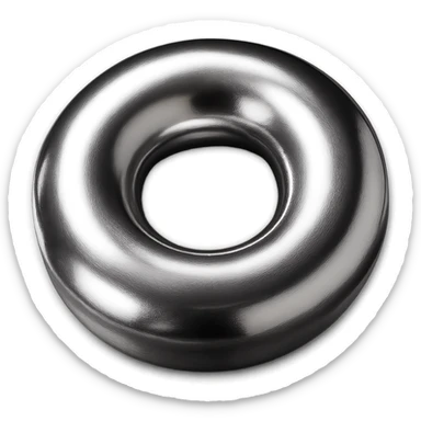 a donut in chrome style sticker
