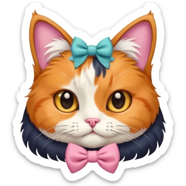 GATITA ENAMORADA CON UN MOÑO sticker