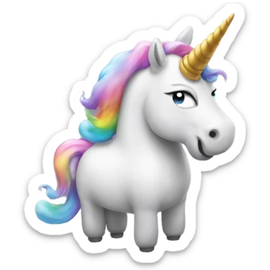 unicorn having a poop sticker