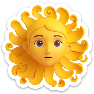 an avatar surrounded by yellow swirls sticker