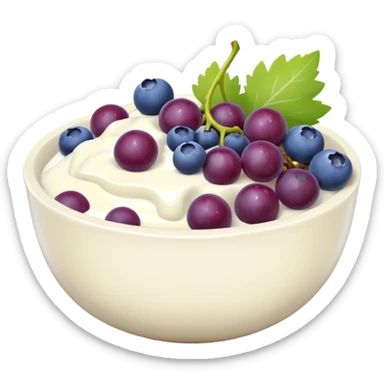 yoghurt bowl with grapes and blueberries sticker