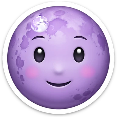 realistic Light purple moon sticker
