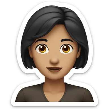 woman with black hair and brown eyes sticker