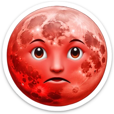 full moon red with glow  sticker