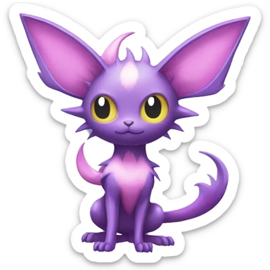 Shiny Dark Noibat-Skitty-Espeon-fusion-hybrid full body sticker