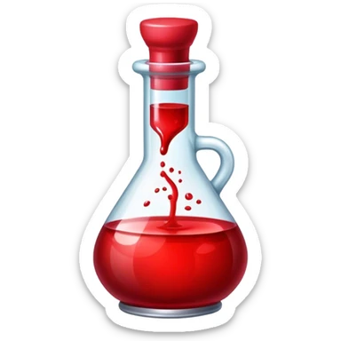 dnd item icon, red health potion bottle. sticker