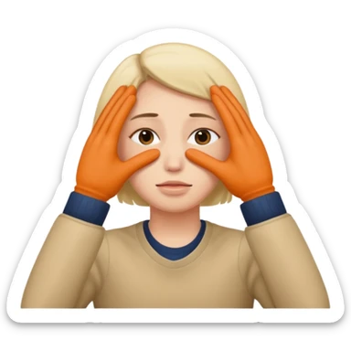 😳 covering eyes with 🙌  sticker