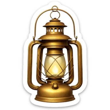 glitter old lantern sticker
