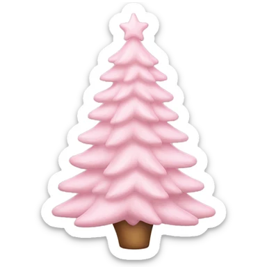 pastel pink christmas tree sticker