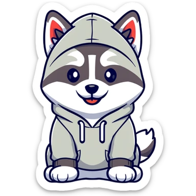 Husky wearing hoodie  sticker