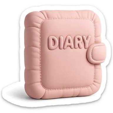 pink diary, cushion style sticker