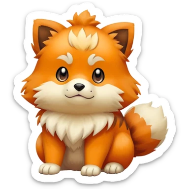 Growlithe Pokémon sitting sticker