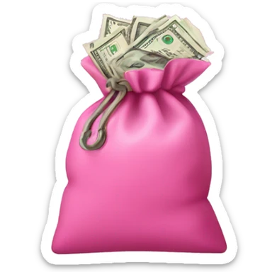 Pink bag full of moneyi sticker