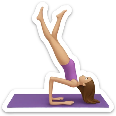 Brown long hair girl doing Pilates sticker