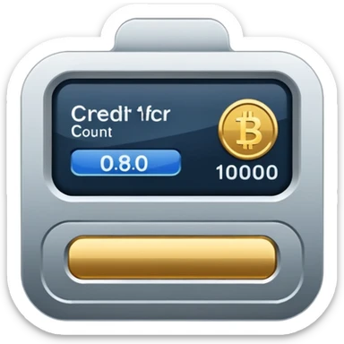 A clean, minimalist “credit counter” badge icon that communicates cumulative usage of design tokens (colours, font sizes, spacing) with an intentional economy of variation. sticker
