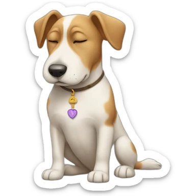 dog praying thank you sticker