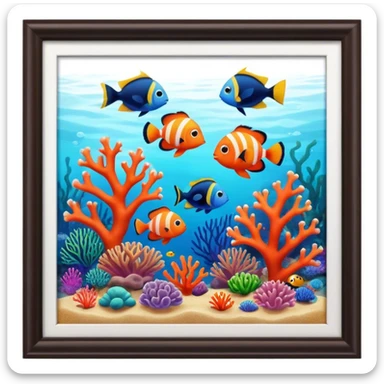 Great Barrier Reef Landmark Emoji – Featuring colorful coral formations and tropical fish. sticker