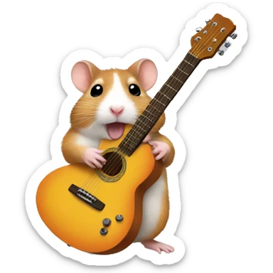Guitar hamster  sticker