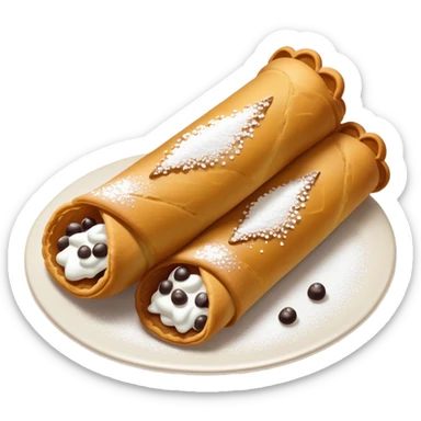 Fancy cannoli on a plate sticker