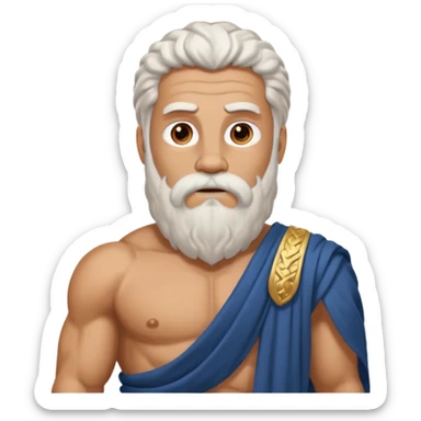 An emoji of the Greek god Zeus sticker