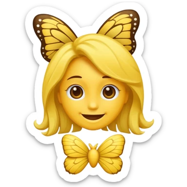 Emoji sourire avec un nœud papillon dans les cheveux sticker