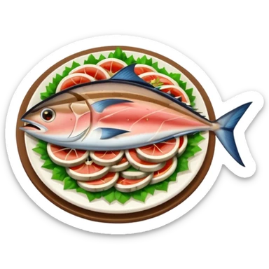 cooked tuna anchovy on a plate sticker