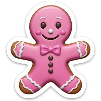 pink gingerbread man sticker