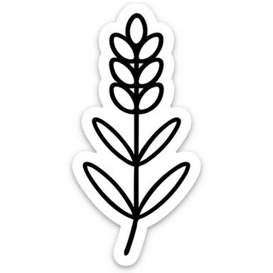 Add lavender color to the sprig, keeping the icon style clean and minimal, with no background. sticker
