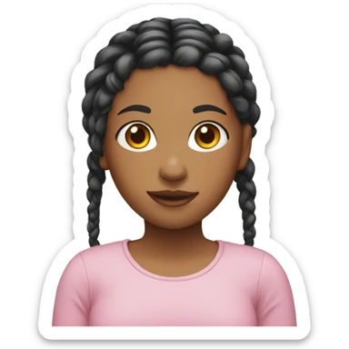 Girl with short braids  sticker