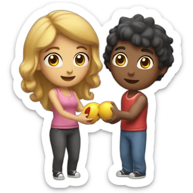 couple playing video game together sticker