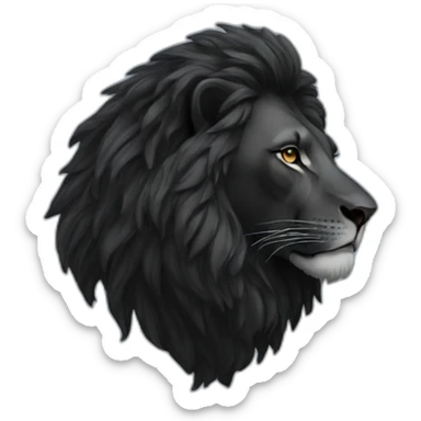 black lion sideview sticker