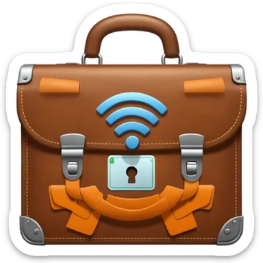wifi money filled briefcase sticker