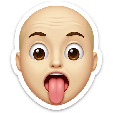 person sticking out tongue and shaking it  sticker