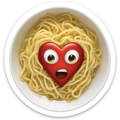 Heart-shape in a bowl of noodles sticker