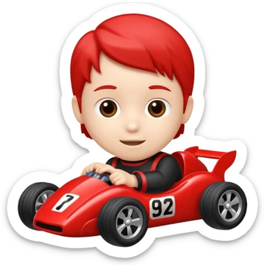 kid playing race car sticker