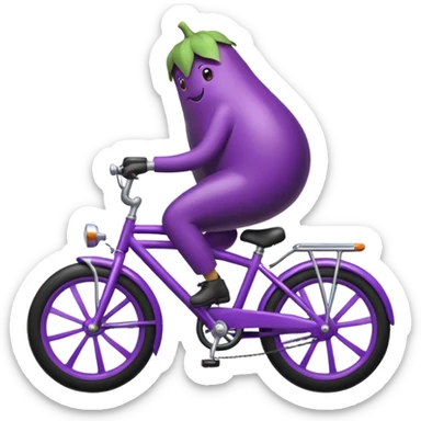 Eggplant on a bike sticker