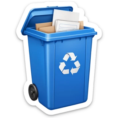 blue recycling bin sticker
