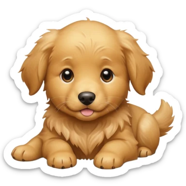 a golden retriever puppy sticker