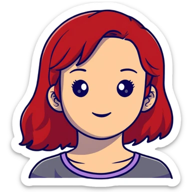 red haired girl portrait sticker