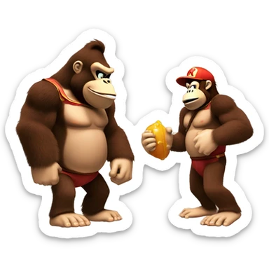 Donkey kong with diddy kong sticker