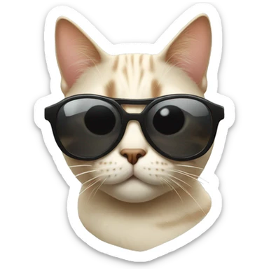 Cat with sunglasses sticker