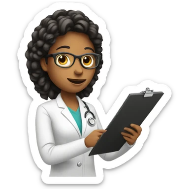 Therapist holding clipboard sticker