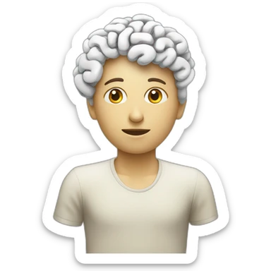 un os humain qui traverse un cerveau sticker